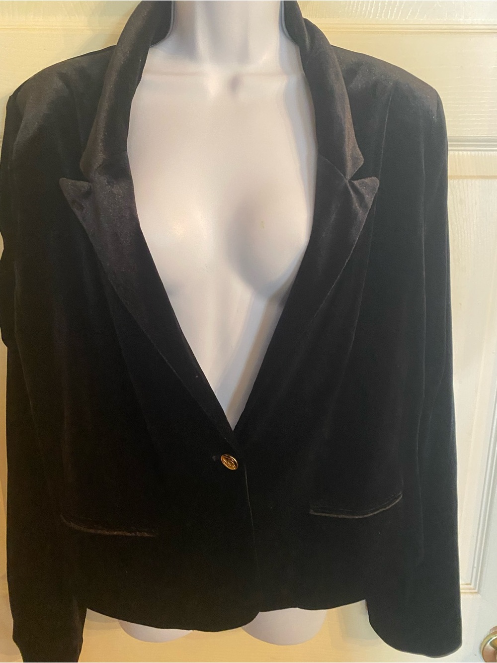 Xl Draper James Black Velvet Single-Button tuxedo style Blazer